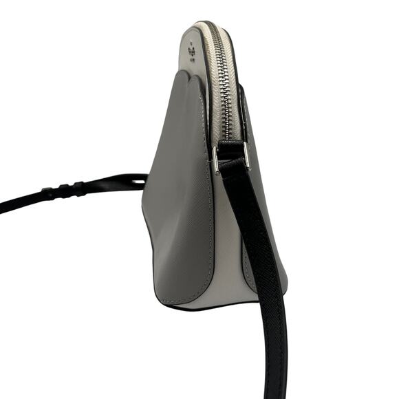 Kate Spade Payton Dome Saffiano Leather Crossbody Bag Gray White - Picture 3 of 8